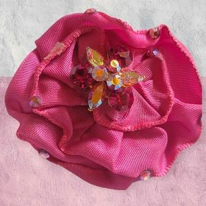 Vintage Jeweled CARA NY Pink Fabric Pin